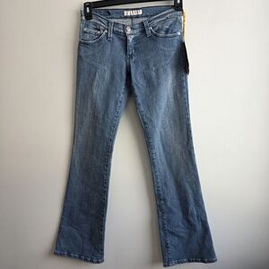 Vintage Flying Monkey Juniors 3 Y2K Bootcut Low Rise Blue Jeans Retro Hip Hugger